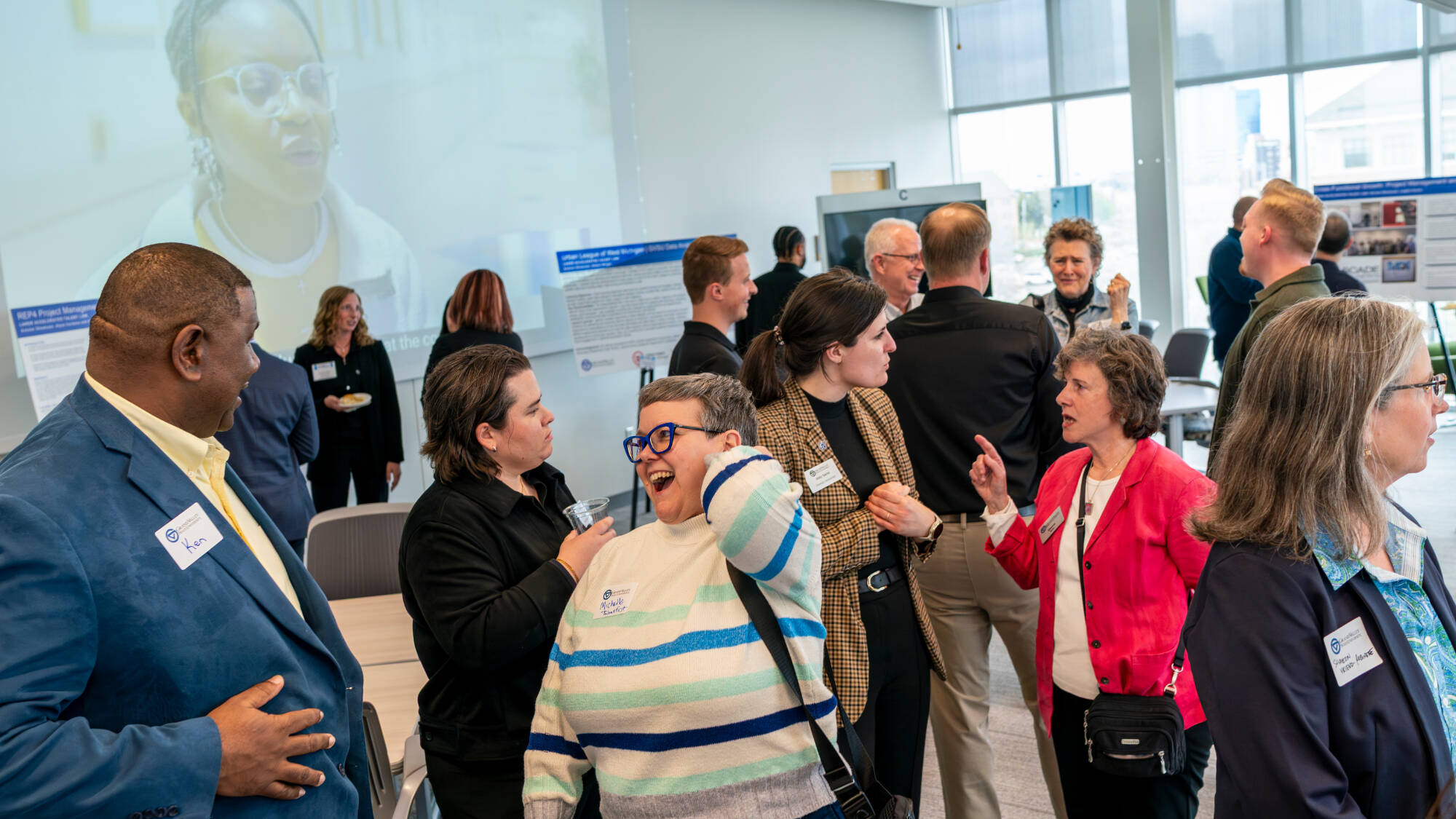 A crowd takes part in the Laker Accelerated Talent Link End of the Year Showcase at the John G. Russell Leadership Building on May 1.